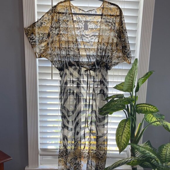 India Rose Wilde Belted Cardigan Kaftan Coverup Kimono Duster - Picture 9 of 11